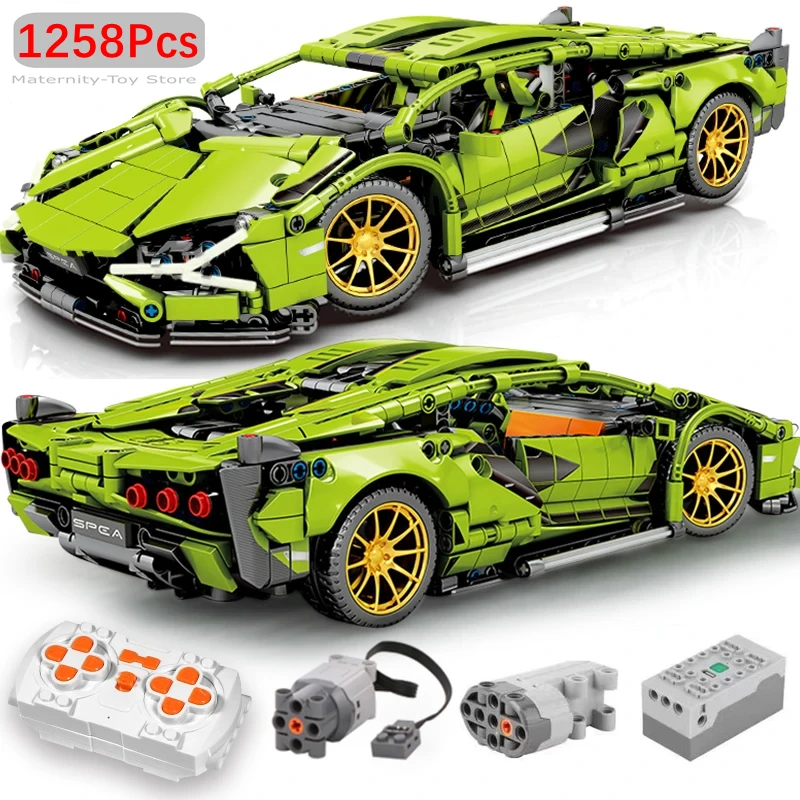 1:14 Technical Bugatti Building Blocks Lamborghini Hypercar Racing Car Model  Assemble Vehicle Bricks Toys For Boys Child Gifts