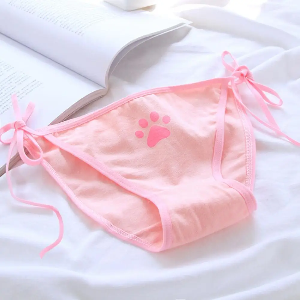 Sexy Bandage Lolita Panties Low Waist Lingerie Cute Claw Women's Briefs Low Waist Animation Cartoon Underwear for Bedroom