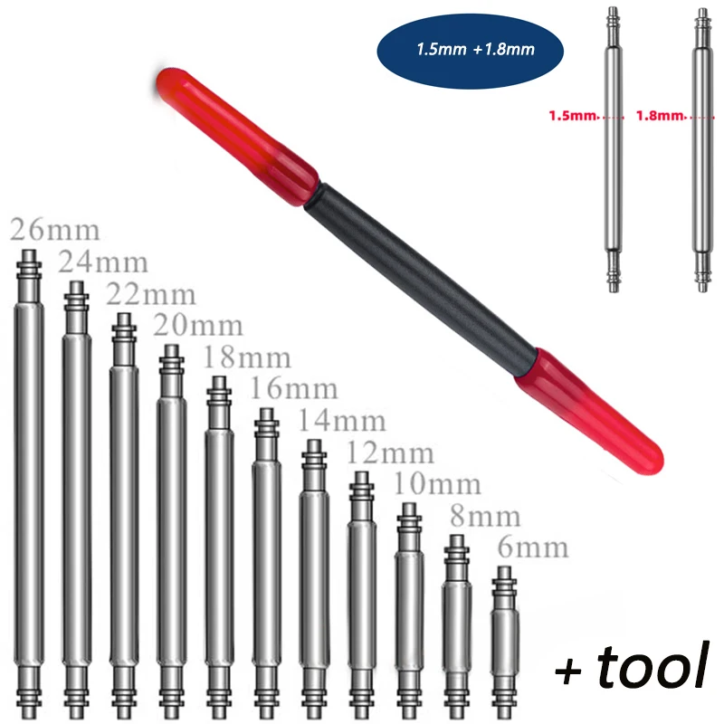 Watch Band Spring Pins Repair Tool for Watch Strap Release Spring Bars Pin 6 7 8 9 10 16 17 18 19 20 21 22 23 24 25 26 28 30mm