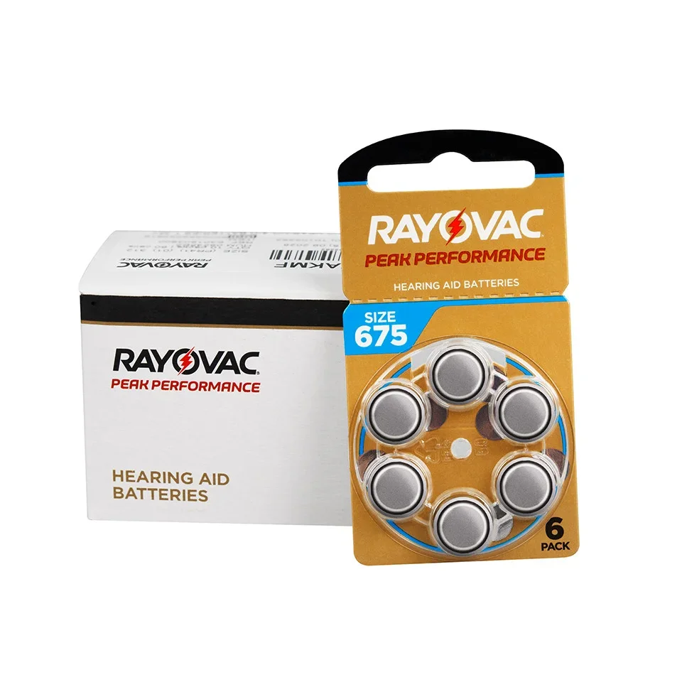Zinc Air Button Cell Battery 675A A675 PR44 60PCS Box for BTE Hearing Aids, Reliable Replacement Coin Cell Power