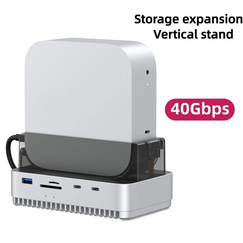 The storage expansion stand is suitable for Mac mini M4 docking station, hard drive box M.2 desktop base