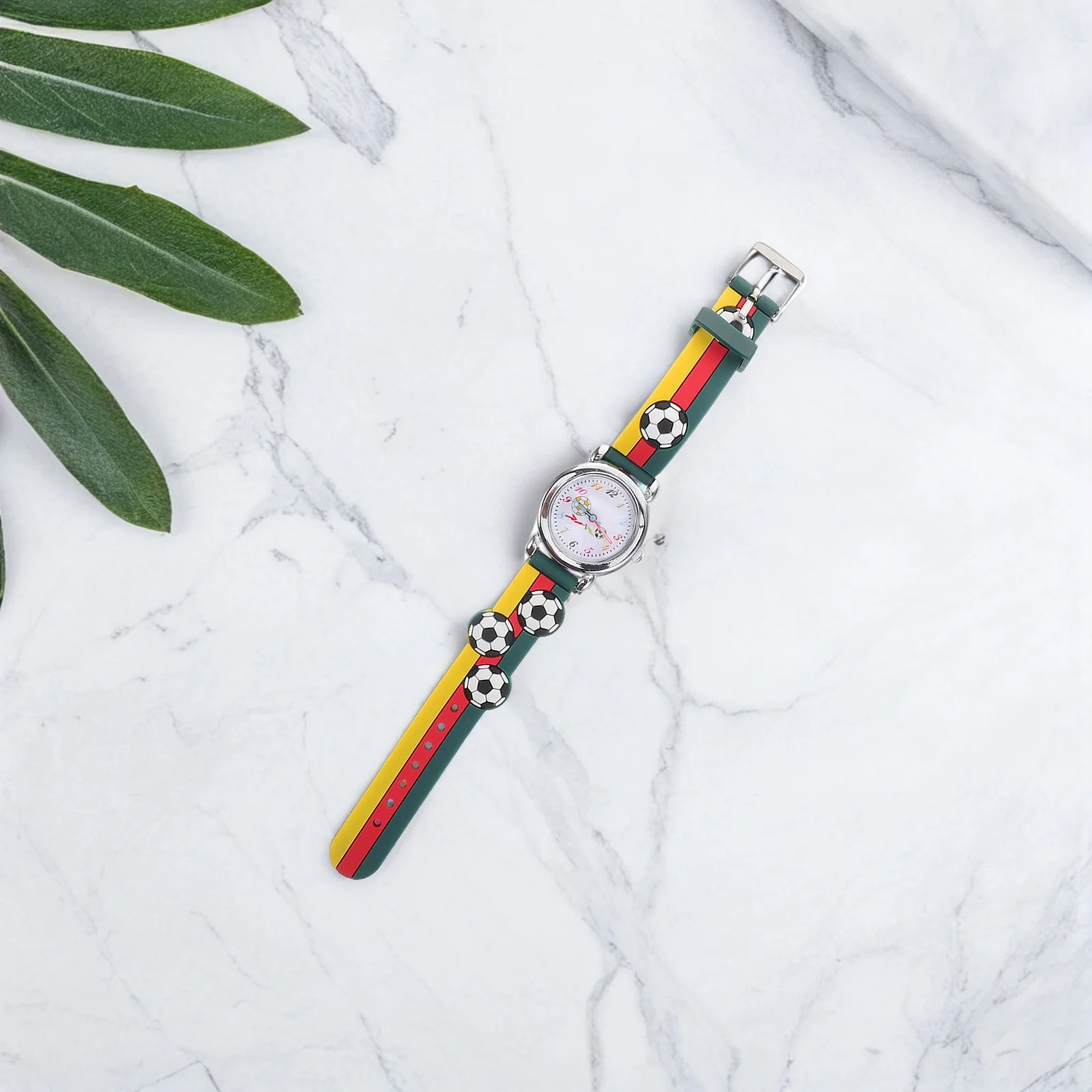 ساعة كارتون لكرة القدم ثلاثية الأبعاد من السيليكون كوارتز تناظرية وقت التدريس للمدرسة والأنشطة الخارجية ساعة تناظرية #4