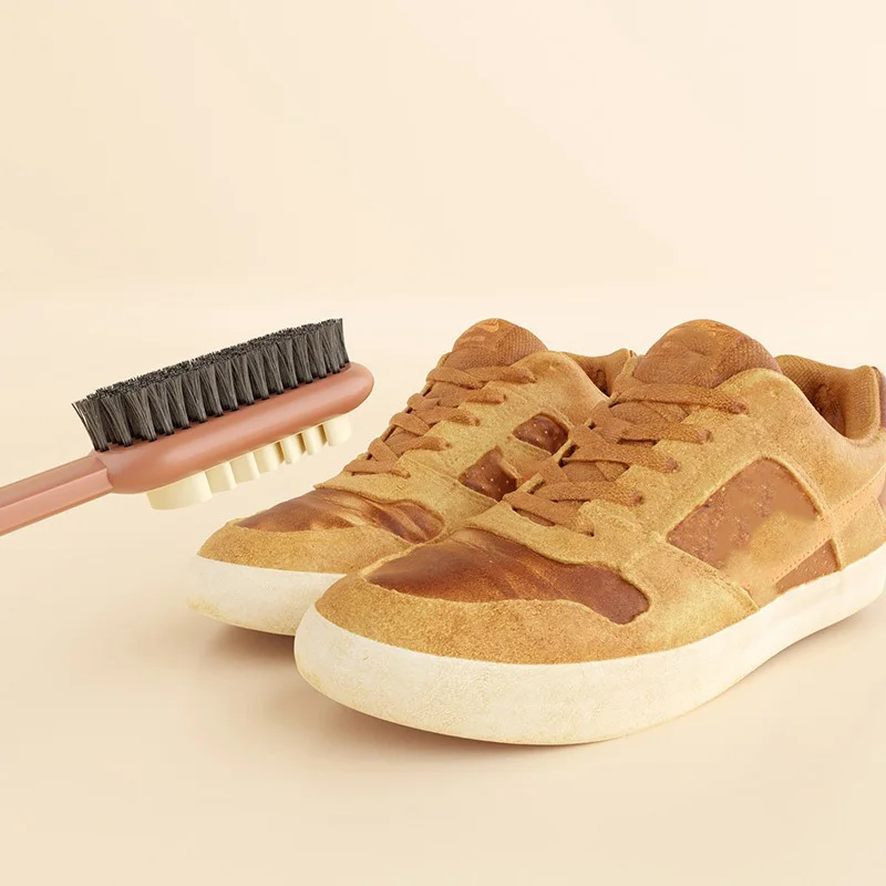 New 2 in 1 Scrub Suede Shoe Brush and Rubber Polish Eraser  Suede Nubuck Cleaning Multifunctional Rubber Shoe Brush Cleaner Tool