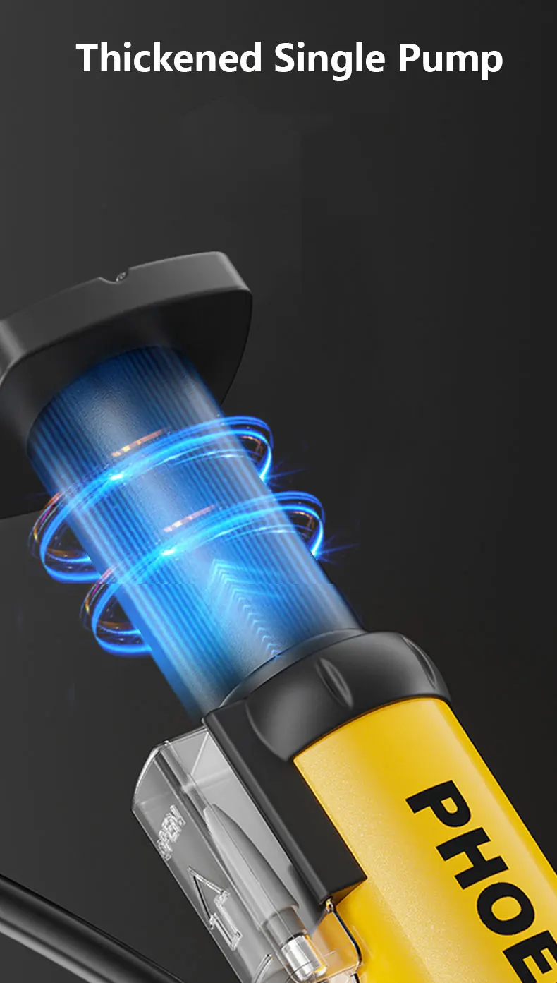 Tragbare Fußpumpe Phoenix 120 PSI, mit/ohne Manometer, universelle Düse für Fahrräder, E-Bikes, Schlauchboote – Detail 6