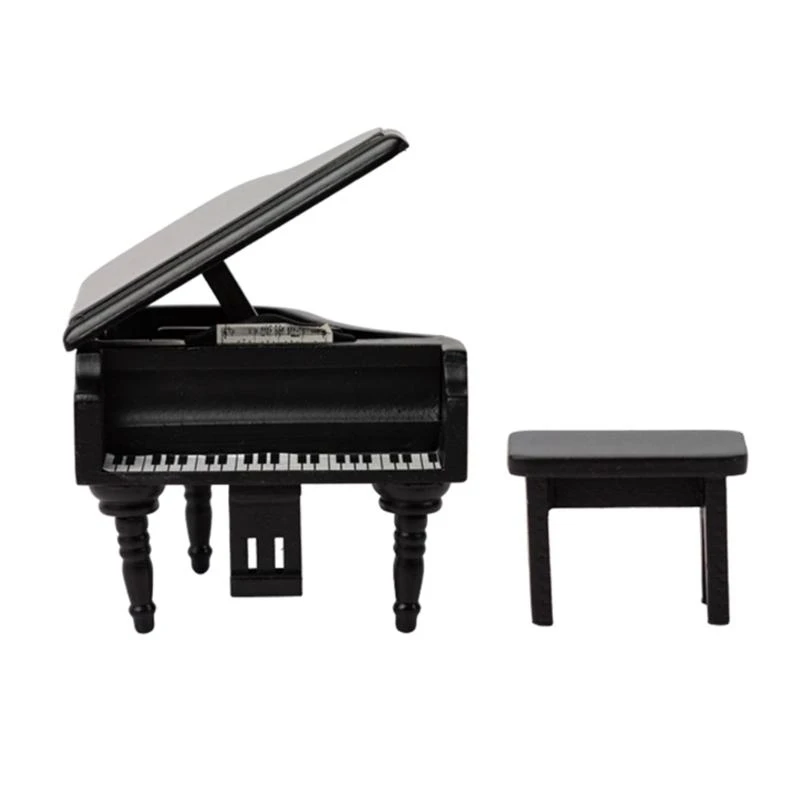 1:12 ドールハウスミニチュアピアノマイクロ風景 DIY クラフトホームデコレーション 15UB