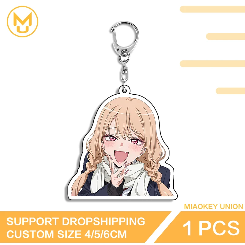 Beautiful Girl Marin Kitagawa Anime Figure Lively Artistic Waterproof Double Sided Keyring Art Exquisite Multi Function Keyring