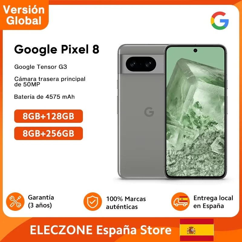 Global Version Google Pixel 8 5G Google Tensor G3 50MP Rear Camera IP68 Live Translate 4575mAh Battery 120Hz Smooth Display Smar