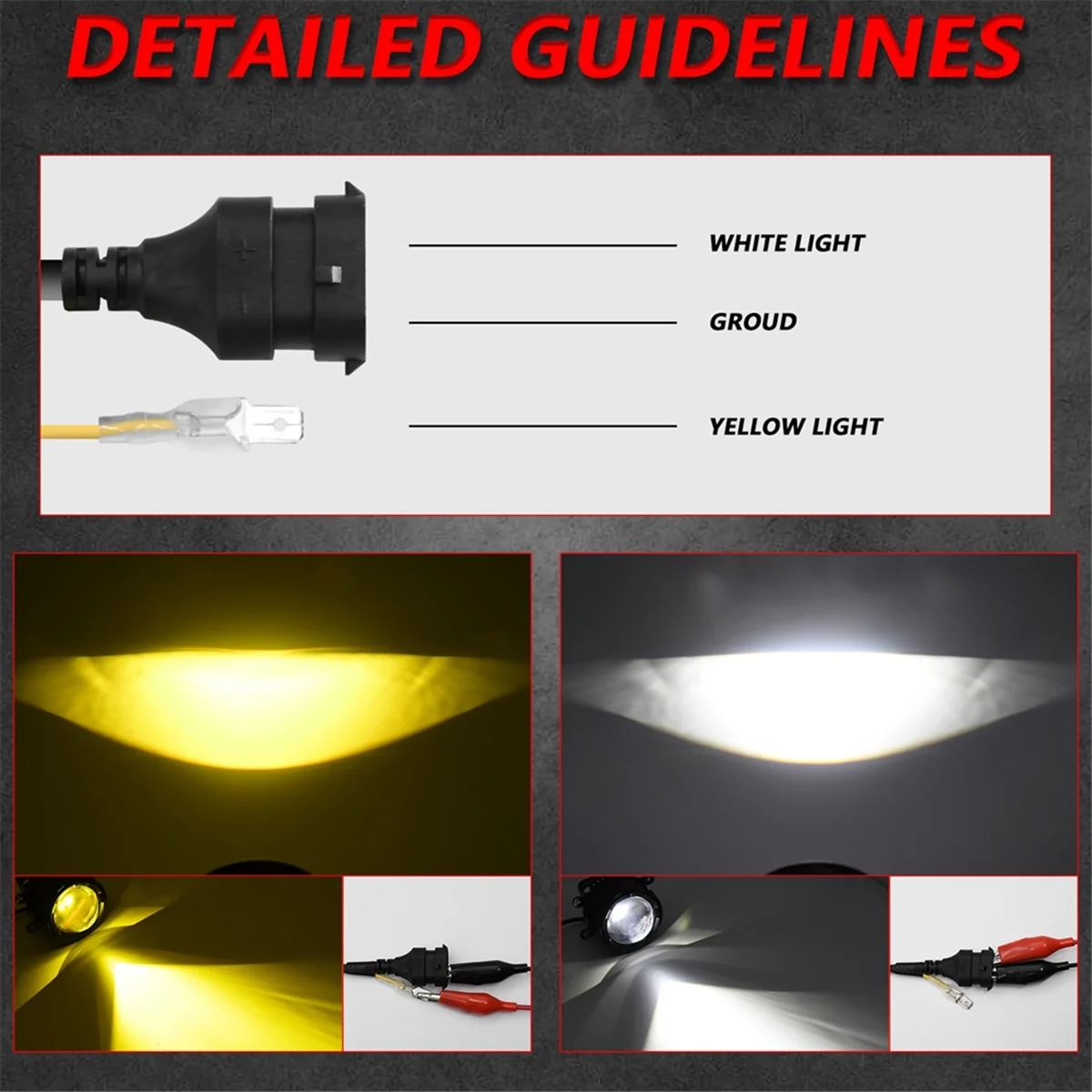 

Universal 3 Inch Hyperboloid LED Fog Lights HID LED Projector Lens High+Low Beam Fog Lamp 60W 6000LM IP68 9-16V