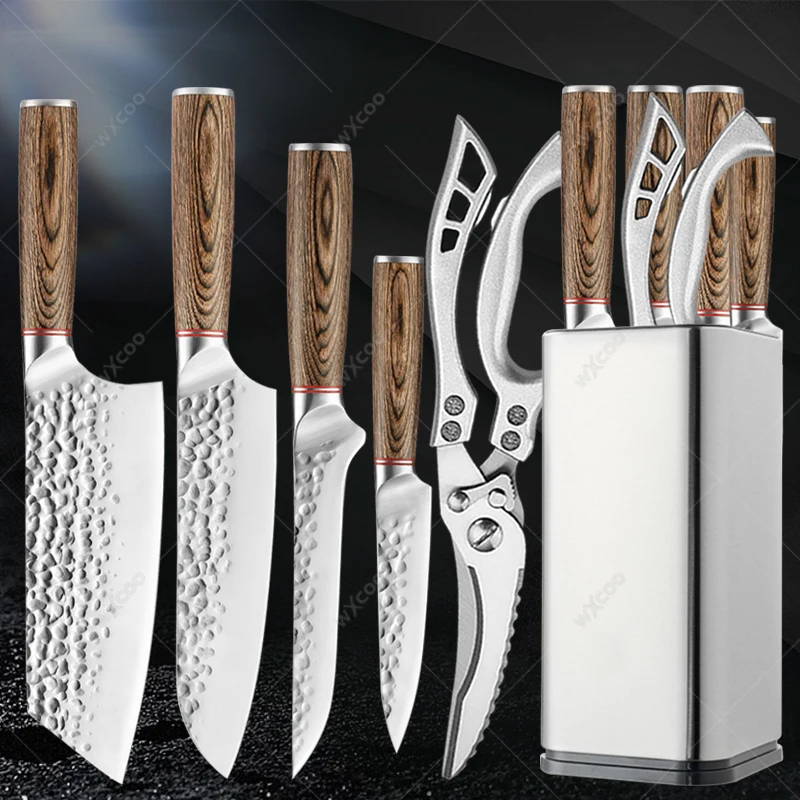 Sharp Meat Vegetable Fruit Slicing Knife High Hardness Forged Boning Knives Optional Knife Holder Stainless Steel Kitchen Tools