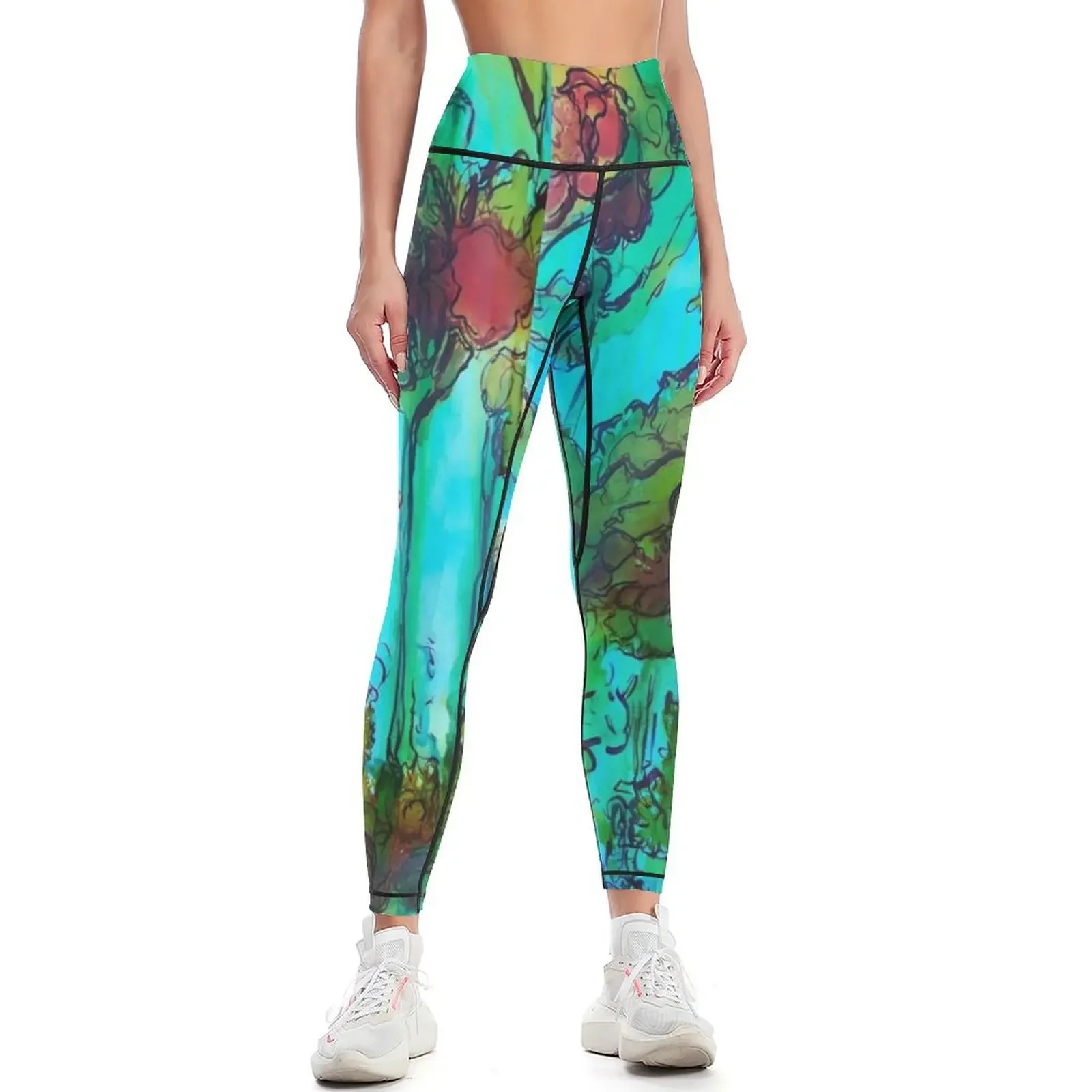 Poppies Leggings flared gym sportswear woman fitness set gym Womens Leggings