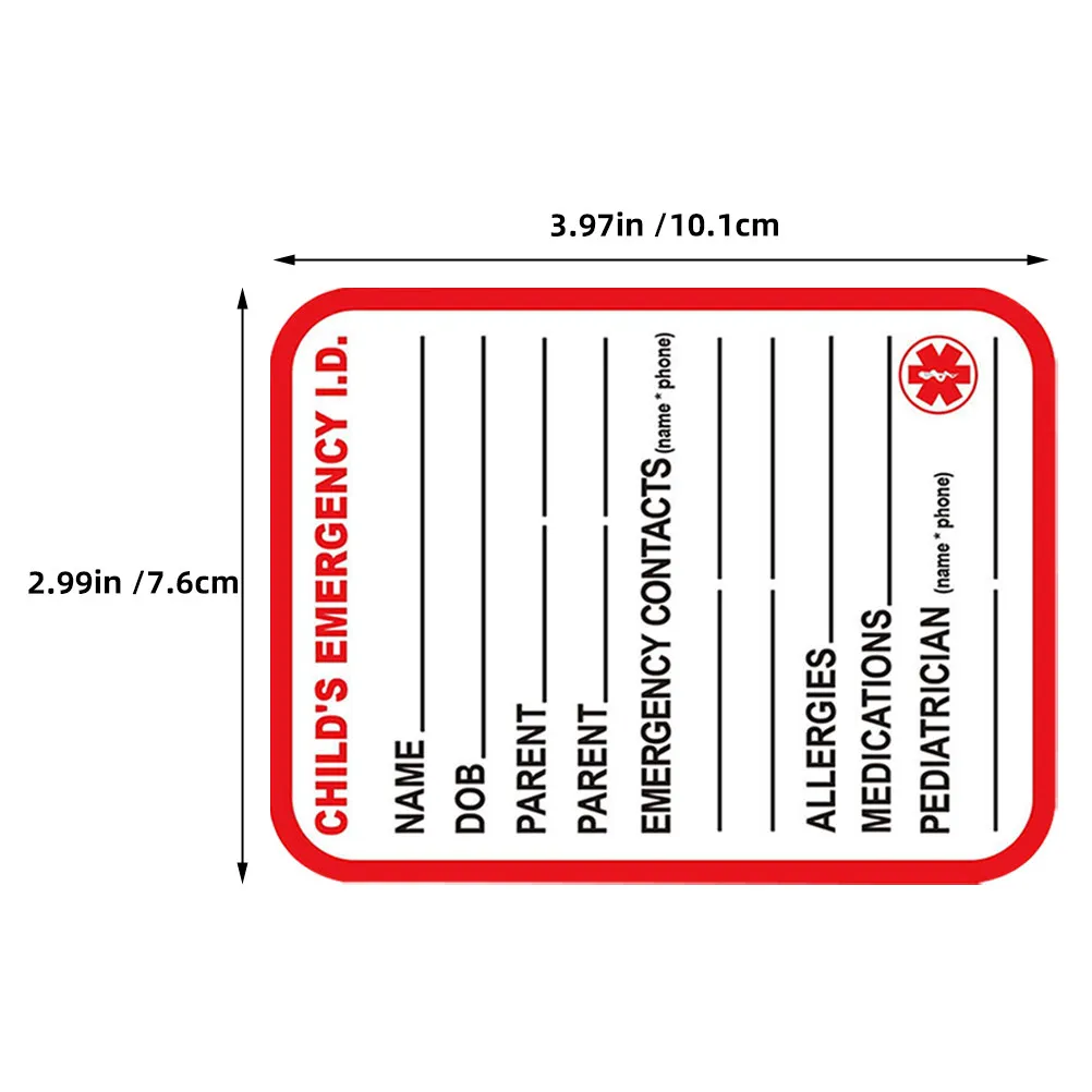 10Pcs Heat Resistant Adhesive For For Stroller For Teachers Information Labels High Visibility Bright Red Emergency