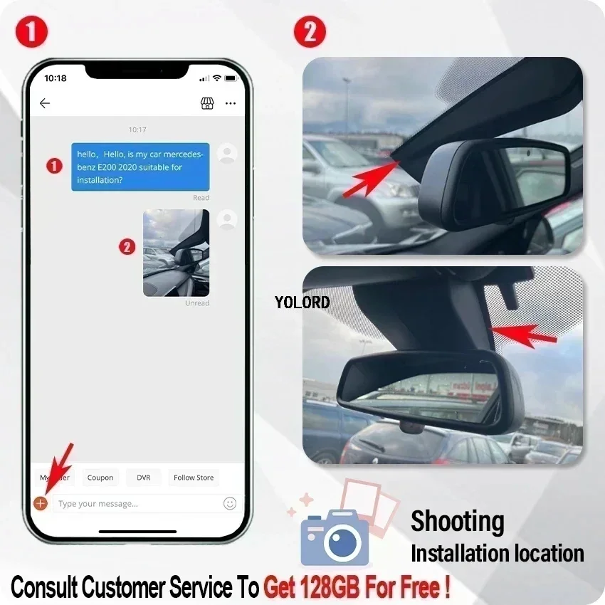 كاميرا داش أمامية 4K 2160P WiFi 24 ساعة تعبئة OME Style Car DVR لسيارات BMW Mini JOHN COORER WORKS 2.0T/MINI COOPEP SE 2024