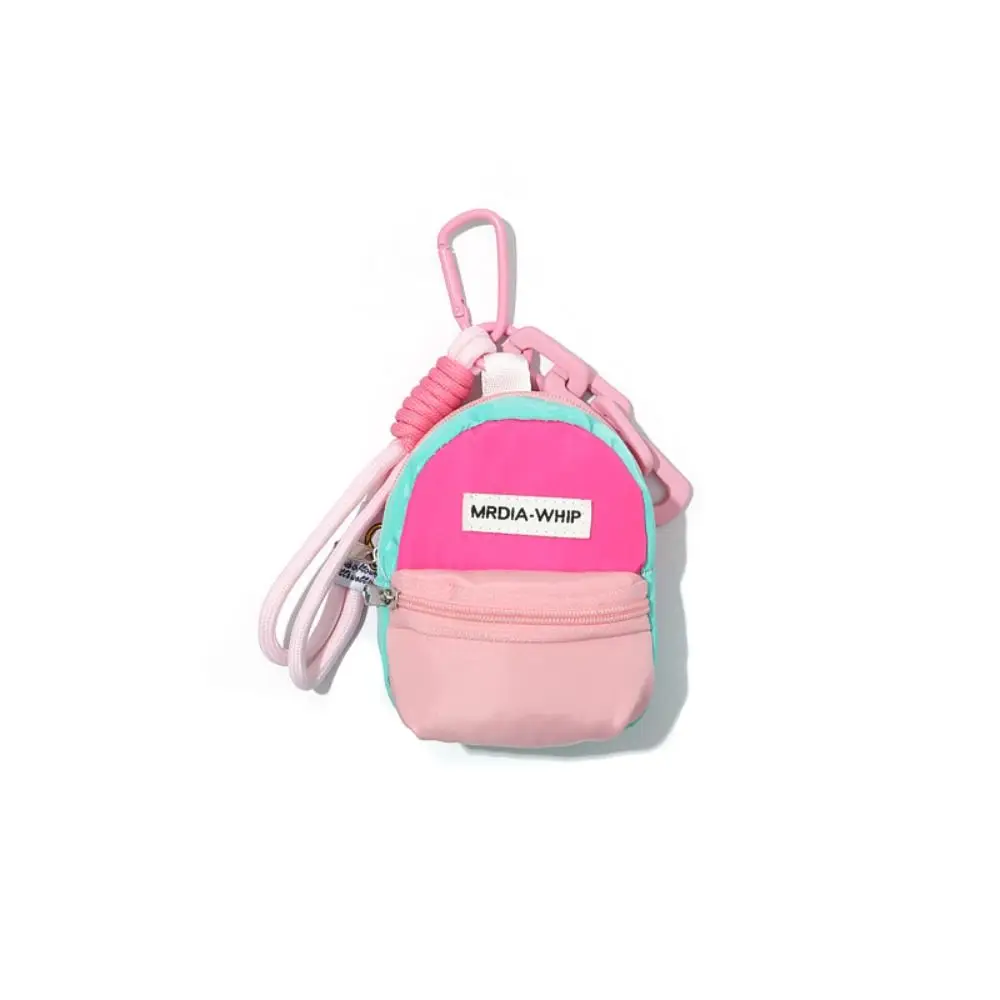 Kawaii Macaron Color Mini Coin Purse Backpack Pendant Anti Loss Key Chain Wallet Multifunctional Durable Earphone Bag Portable