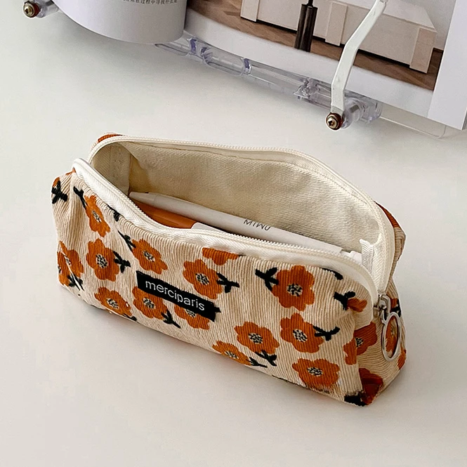 Kawaii Floral Fresh Style Pencil Bag piccoli fiori astucci Cute Simple Pen Bag Storage Bags forniture scolastiche regalo di cancelleria