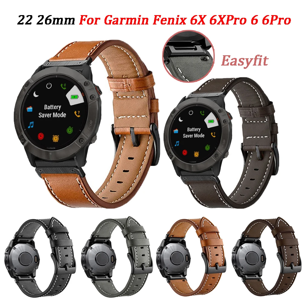 الجلود حزام ساعة ذكية ل Garmin Fenix 7 7X 6 6X برو 5X 5 Plus سوار حزام الساعات Fenix3 3HR الإفراج السريع معصمه 22 26 مللي متر