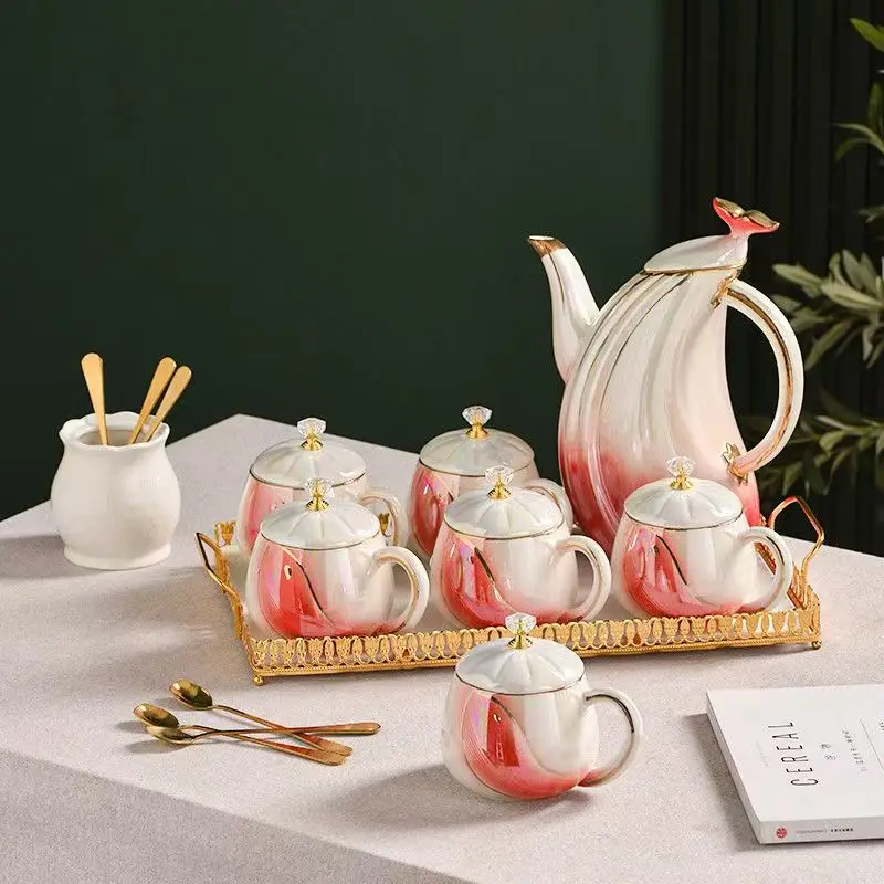 Hxl premium water set - complete ceramic tea set for home use, includes cups and kettle