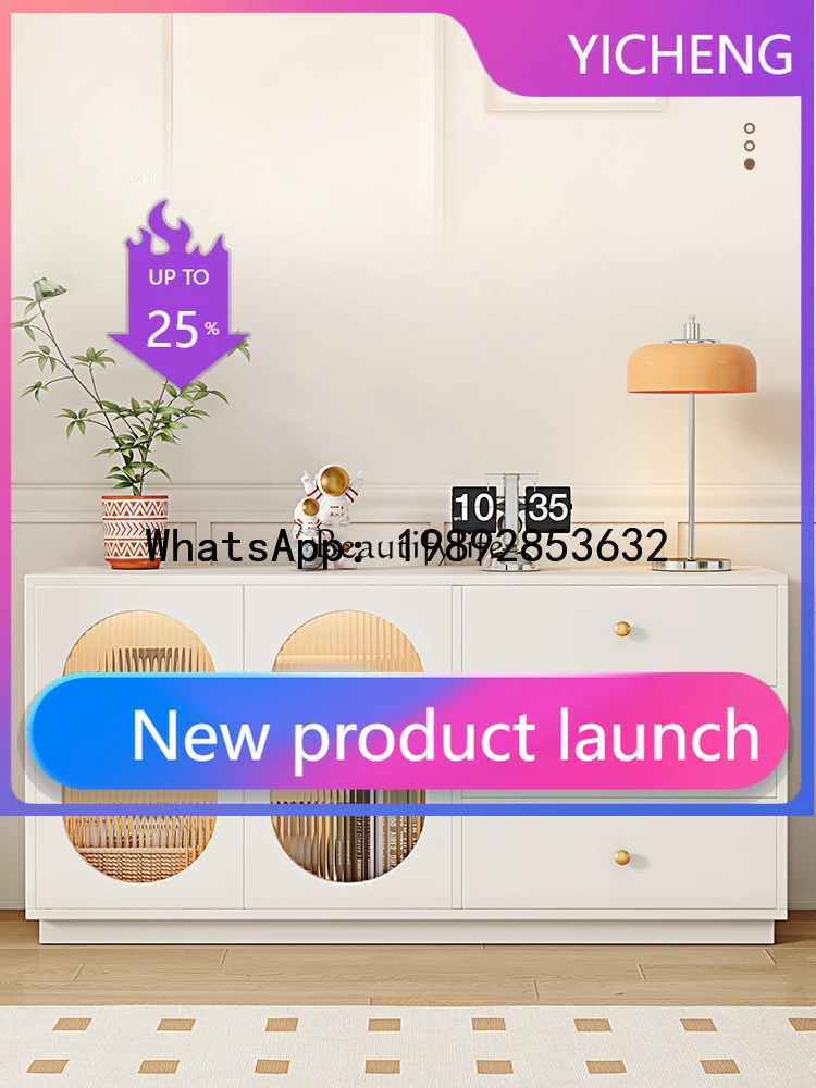 

LYY Solid wood simple household living room kitchen bowl tea storage wall entrance storage cabinet