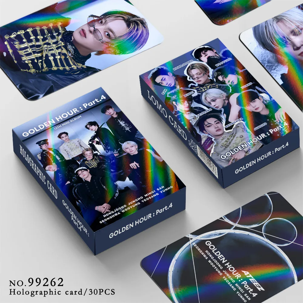 New Arrival ATEEZ 30Pcs Flash Lomo Cards Double Sided Round Corner HD  Photocards Collectible Concert Holiday Gift