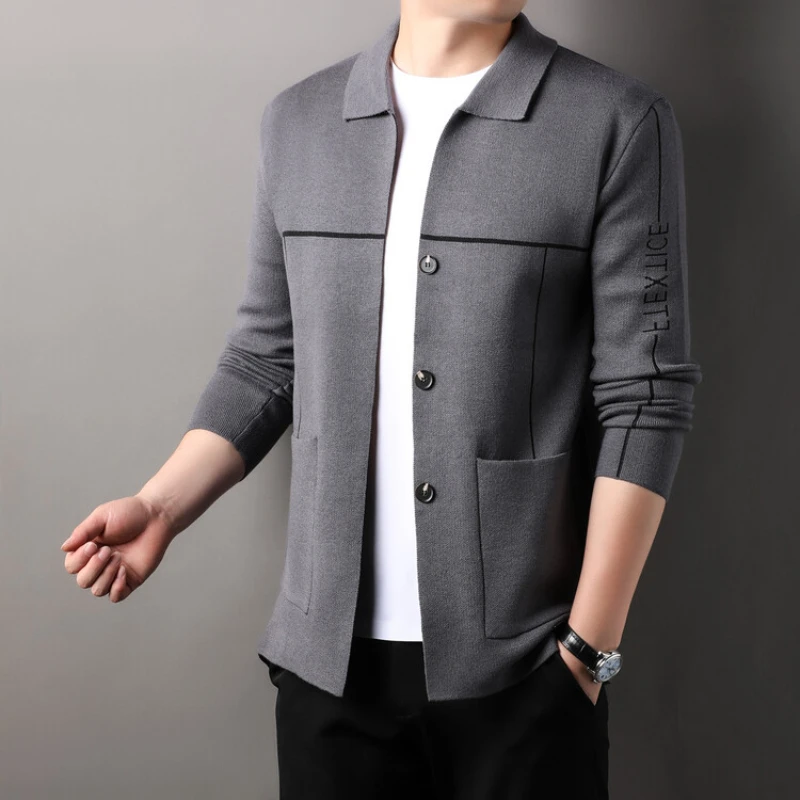 

2026 New Men's Spring and Autumn Cardigan Fashion Casual Coats Mens Clothes Knitted Sweater for Men
