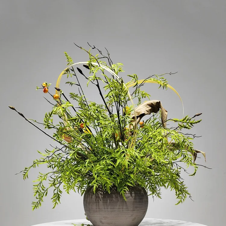 New Chinese-style flower arrangement eternal flower green plant hotel sales office front desk bar counter dining table entrance