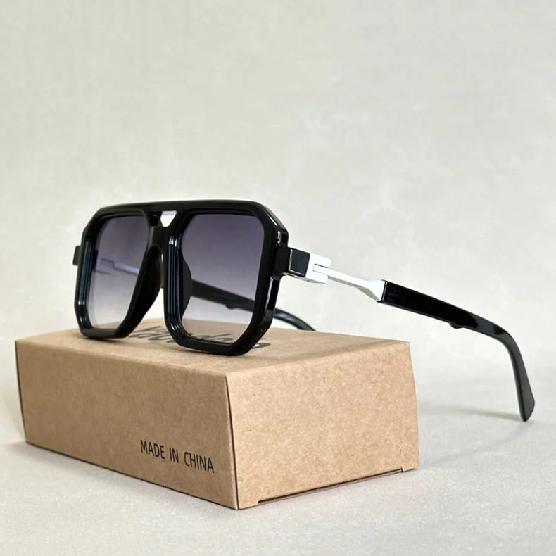 2024 quadratische Sonnenbrille für Männer Vintage-Mode Gläser Sonnenbrille Frauen Trendy Dropshipping Shades Gafas De Sol Hombre Lunette – Detail 4