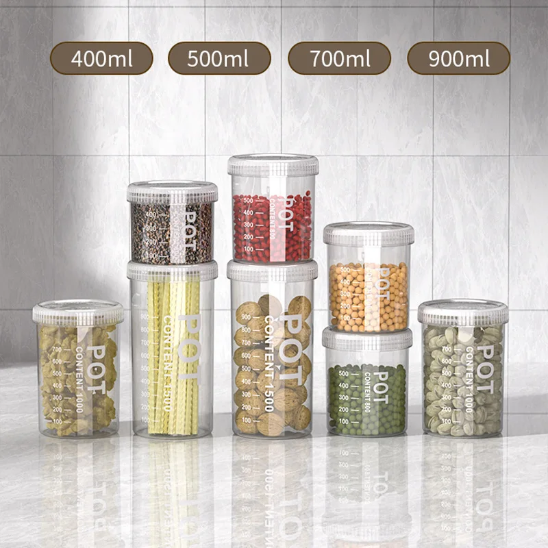 Cereal Dispenser Transparent Cereal Sealed Container Moisture-proof Snack Storage Jar Stackable Kitchen Rice Grains Barrel Box