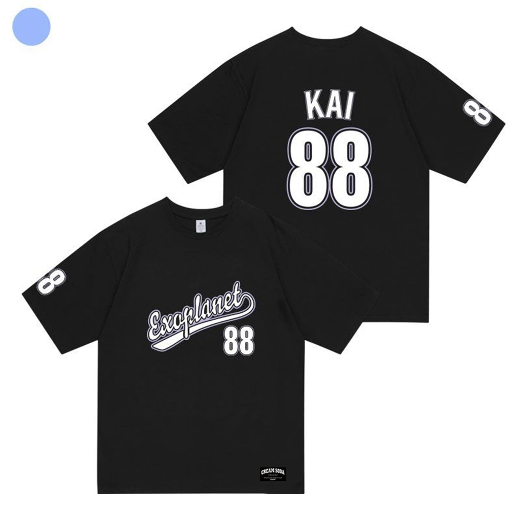 Kpop 2024 EXO Cream Soda T-shirt Summer Women Bat Sleeve Cotton hiphop T-shirt 90S Y2K Oversize TOP