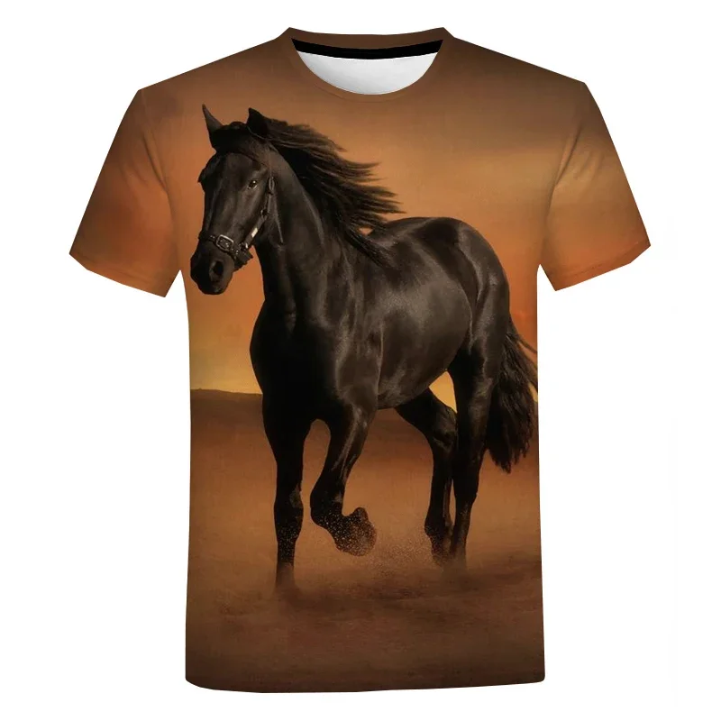 Summer Animal 3D Print T Shirt Horse Oversized T Shirt Fashion Style Women Men Clothes T-Shirts Harajuku Tees Tops