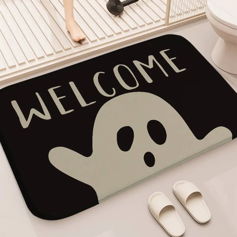 

Halloween Ghost Welcome Floor Mat Printed Large Carpets Room And Bedroom Carpets Bathroom Anti Slip Door MATS Small Carpets