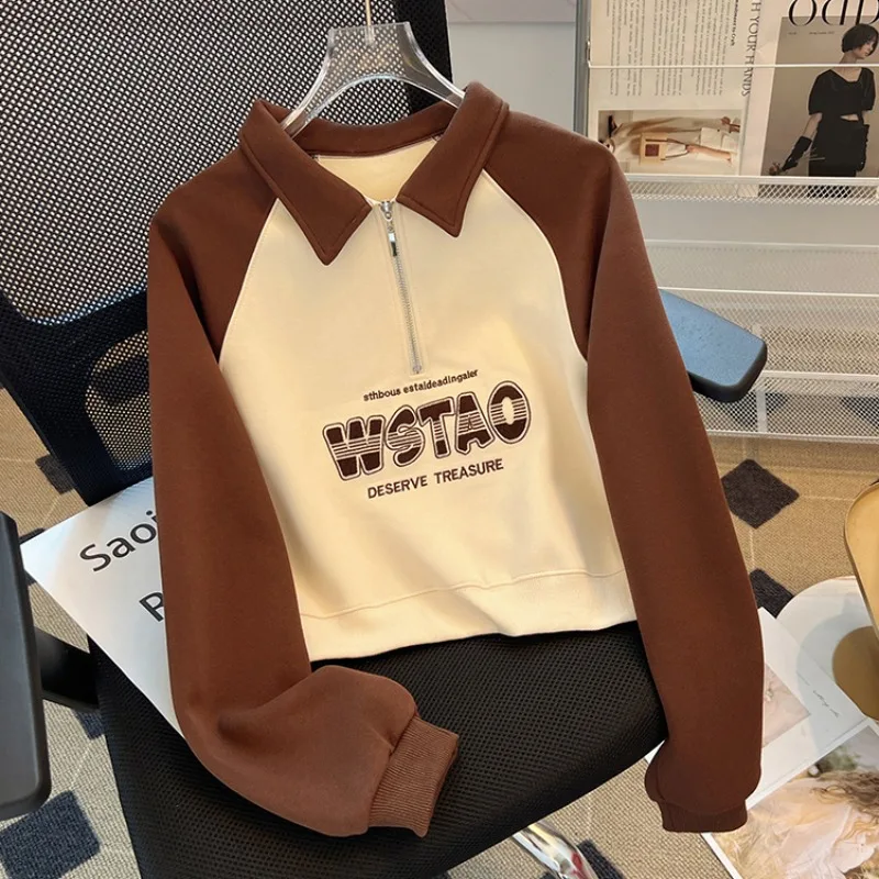 American sle f zip hoodie feminino ort primavera outono jaet 2025 novo design cor solta blo topo coreano sle commute