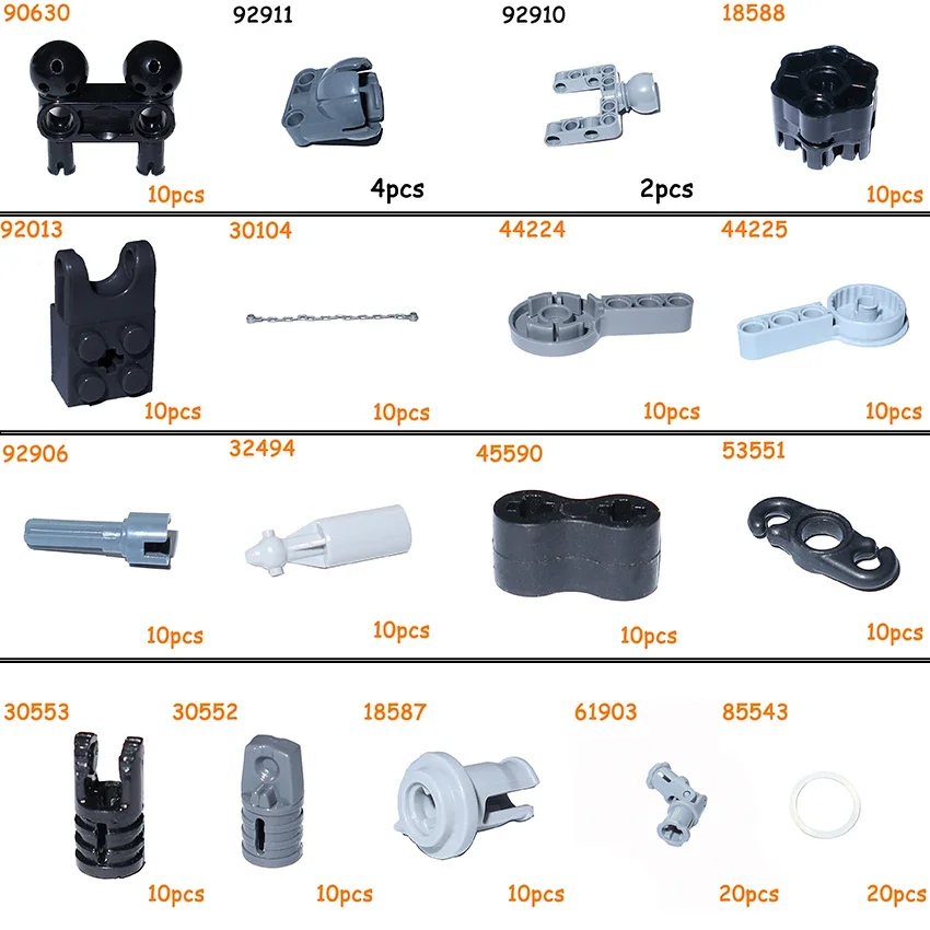 MOC Weapon Launcher Rotating Hinge Arm Group With Hole Bricks Building Blocks Technical Part 90630 92013 45590 85543 44224 30553