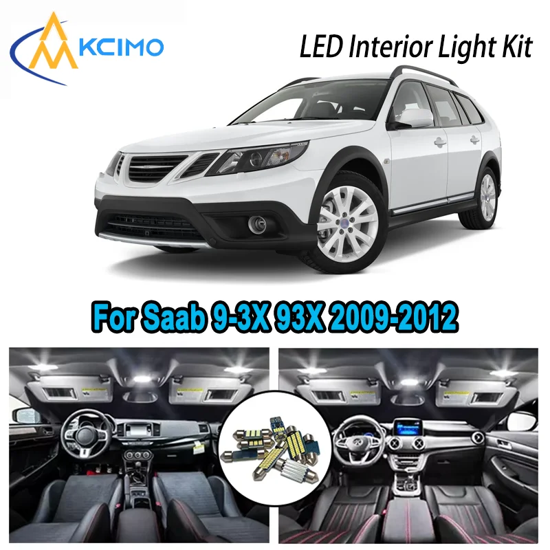 

High-Quality LED Interior Kit for Saab 9-3X 93X 2009-2012 2010 2011 2012 Premium Error-Free Dome Map Trunk Automotive Lamps