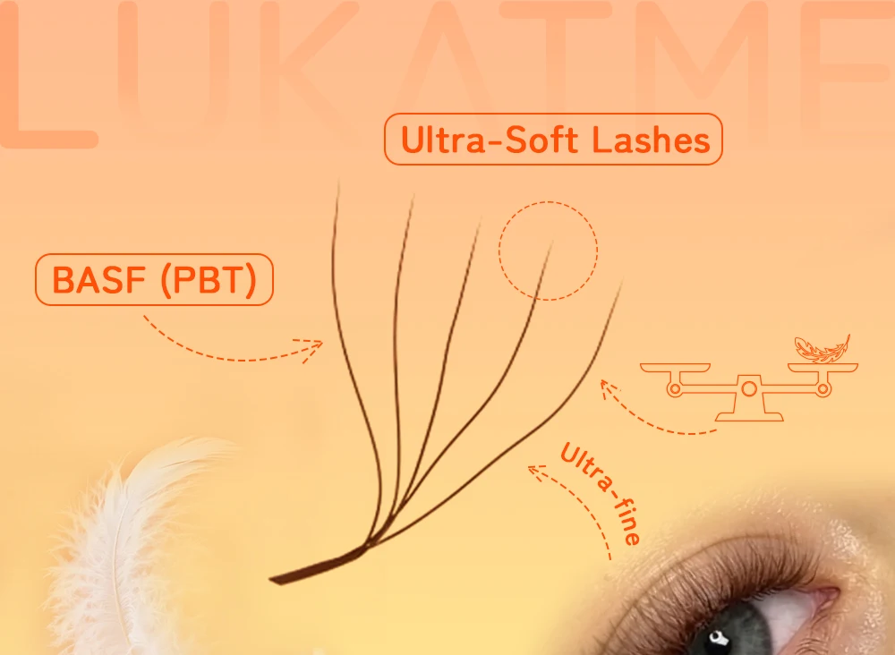 LUKATME 5D W-Form Braune Wimpernverlängerungen, Vorgefertigte Fächer, C/D/M-Kurve, Weiche Natürliche Volumen-Wimpern aus Kunstnerz 7-14mm für Verführerische Augen – Detail 4
