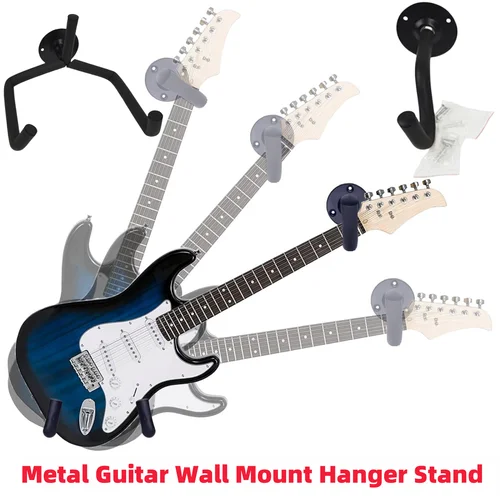Soporte de suspensión de montaje en pared de guitarra de Metal para guitarra acústica, bajo, violines, mandolines, soporte de listones, gancho de soporte Horizontal