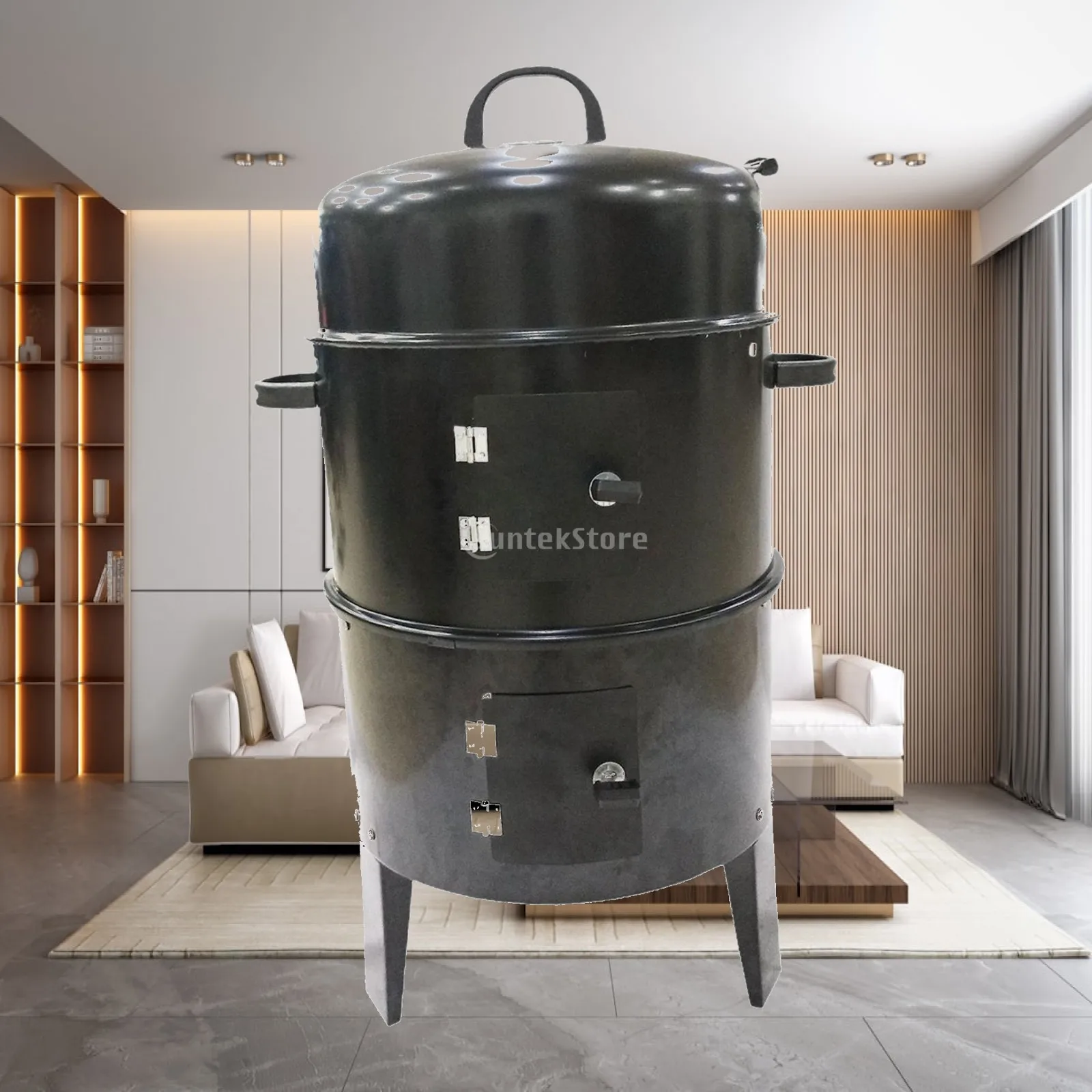 

Vertical BBQ Grill Barbecue Grill Portable Wood Burner Grill Easy to Pit for Hiking Cooking Gathering Garden Party
