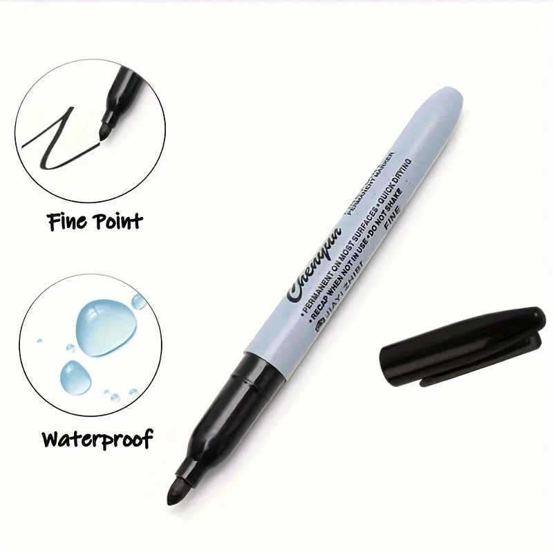 5 Stück feine Permanentmarker, ideal für den Einsatz im Klassenzimmer und im Büro, langlebig und robust. Nicht geeignet für Whiteboards – Detail 3