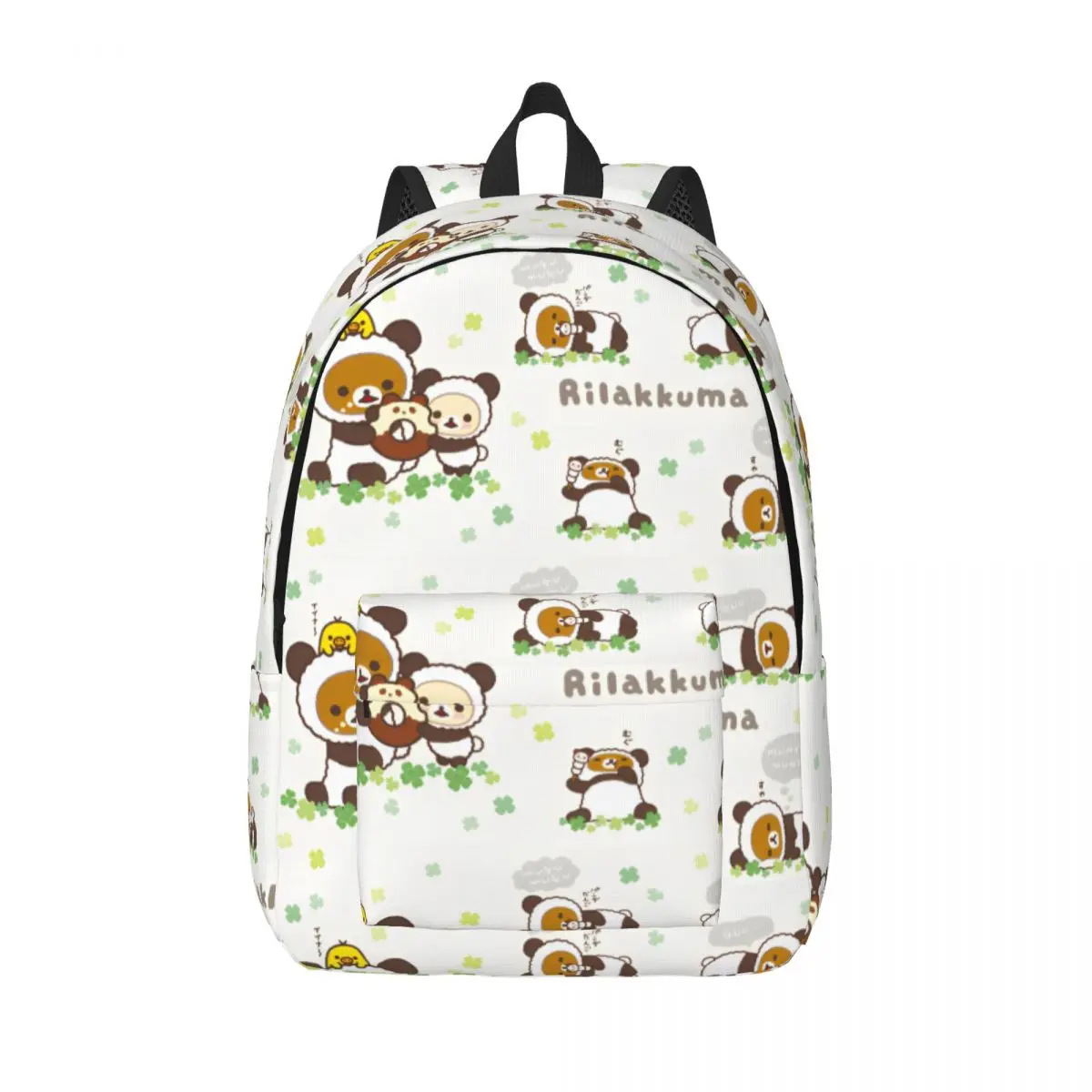 Mochila clásica de dibujos animados Rilakkuma, mochila ligera de trabajo para estudiantes para hombres y mujeres, bolsas de lona universitarias