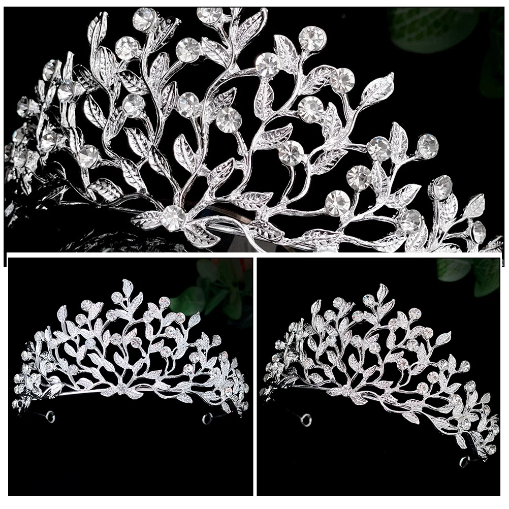

Sparkling Diamond Wedding Crown Headpiece Bridal Tiara Rhinestones Hair Accessory Elegant Headdress Bridesmaid Party Crowns