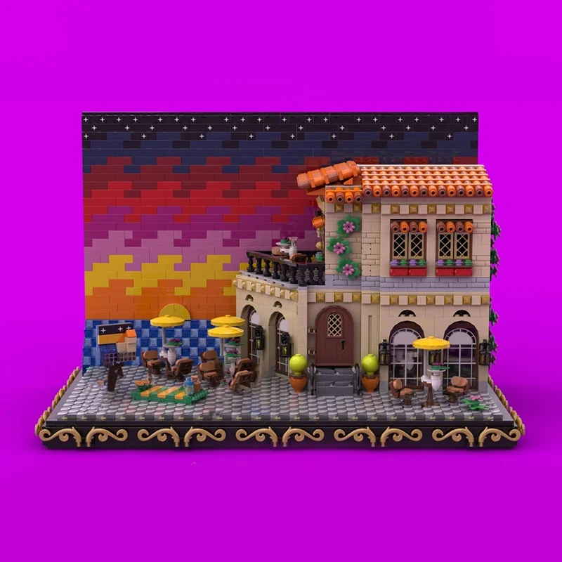 4198 Uds. MOC SEASIDE SUNSET DIORAMA Ideas y bloques de construcción de modelos montar juguete DIY regalos de navidad idea creativa ladrillo niños