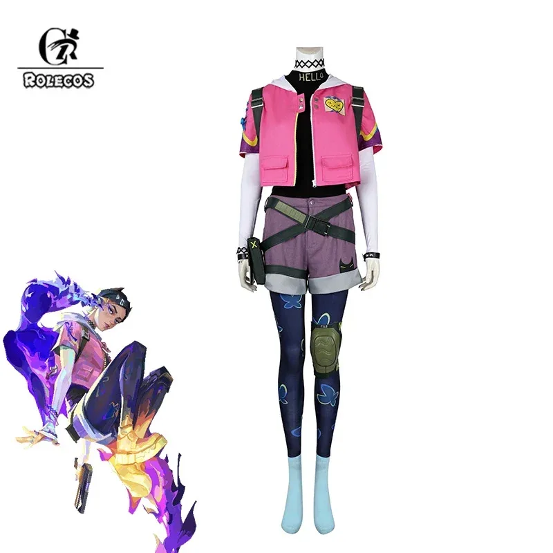 

ROLECOS Clove Cosplay Costume Game Valorant Clove Immortal Cosplay Costume Women Combat Uniform Halloween Party Outfit Full Set