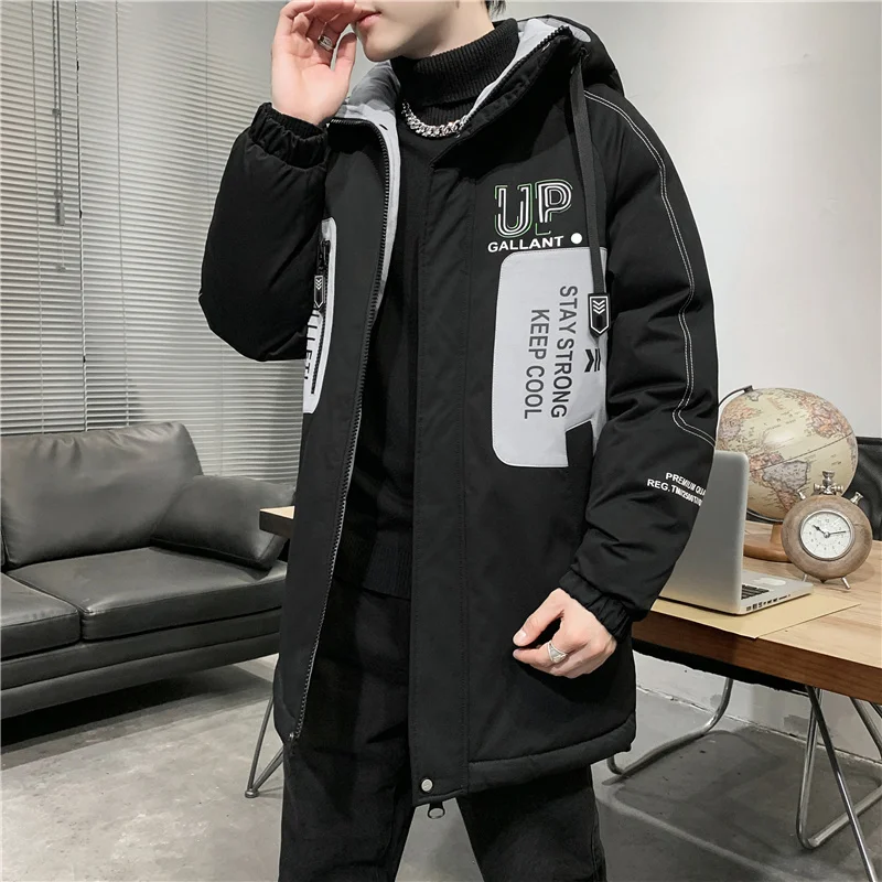 Fashion 2025 Winter Thicken Warm Top Parkas Men's Casual Mid-Length Hooded Cotton-Padded Jackets Outwear Windproof Coat Clothing