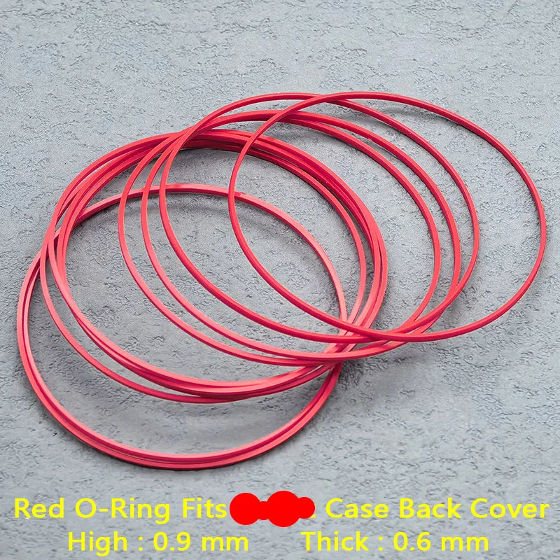 2/5 pcs Red Gasket Ring Dia 25-40MM Waterproof Gasket Fit For Men Watch Case Back Cover T035 Couturier 1853 Case Ring Parts