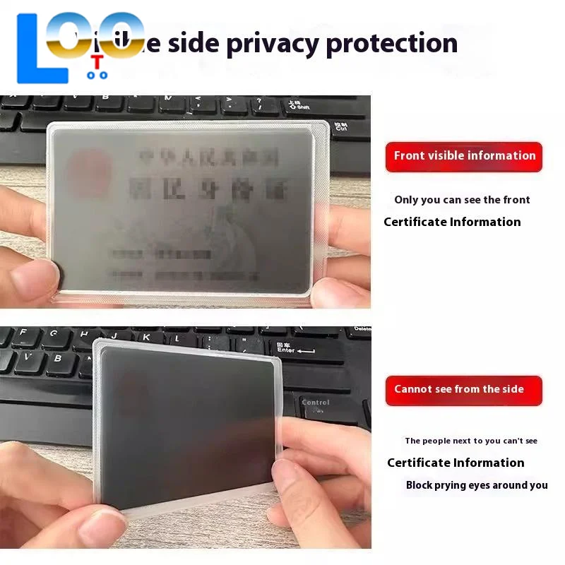 엿보기 방지 카드 홀더 양면 ID 카드 보호 커버 은행 카드 누출 방지 보호 개인 정보 보호 문서 홀더 Anti-demag