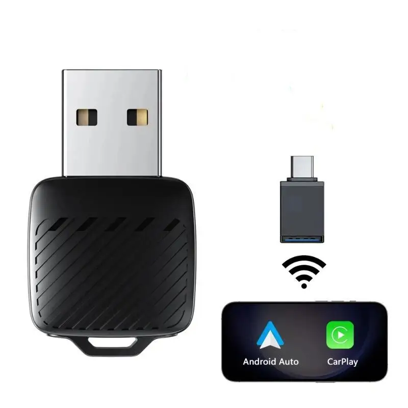 2 In 1 Wireless CarPlay Android Auto Adapter Supports Music  Auto Connect Car Dongle for In Car Entertainment