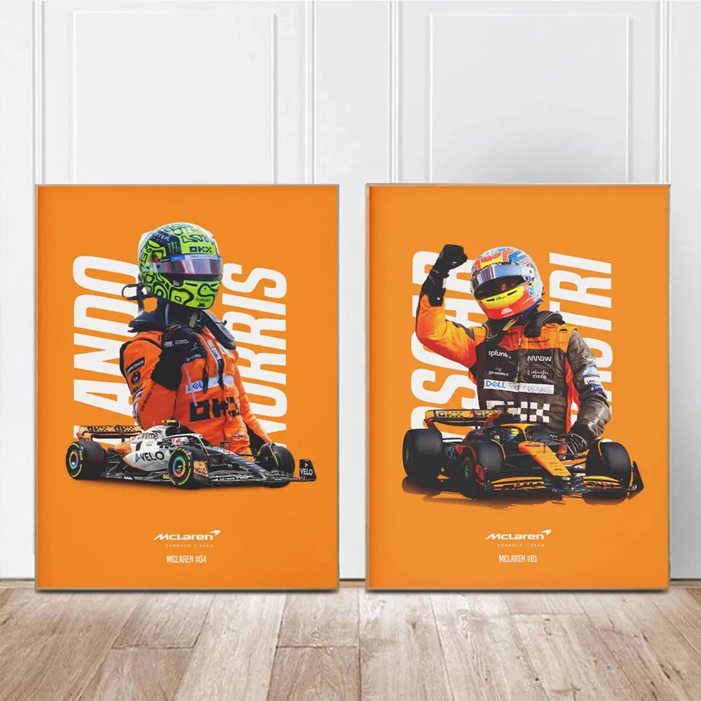 بطل العالم ملصق جدار ديكور Vettel Piastri الفورمولا 1 جدارية يطبع قماش الطباعة لغرفة المعيشة غرفة نوم هدية لمحبي #3