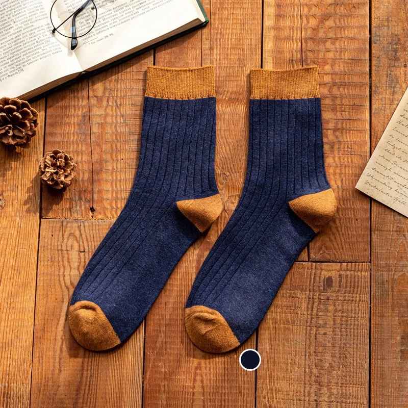 6 paia 2025 calzini da uomo in cotone a metà polpaccio autunno inverno calzini termici spessi e caldi calzini da uomo in maglia calze all'ingrosso di alta qualità
