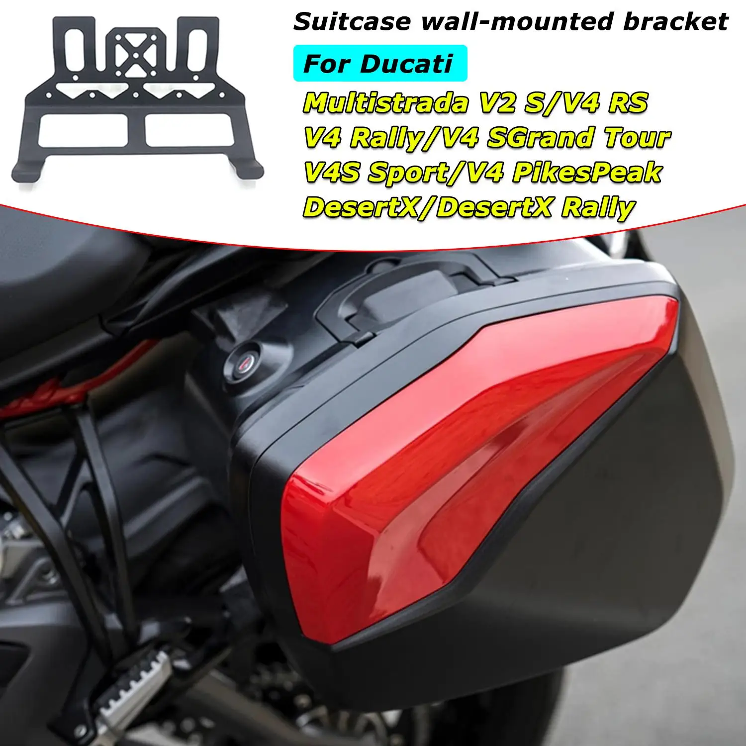 For Ducati Multistrada V2S V4 RS Motorcycle Side Cases Mount Bracket V4 PikesPeak Side Box Pannier Rack Suitcase Wall Holder