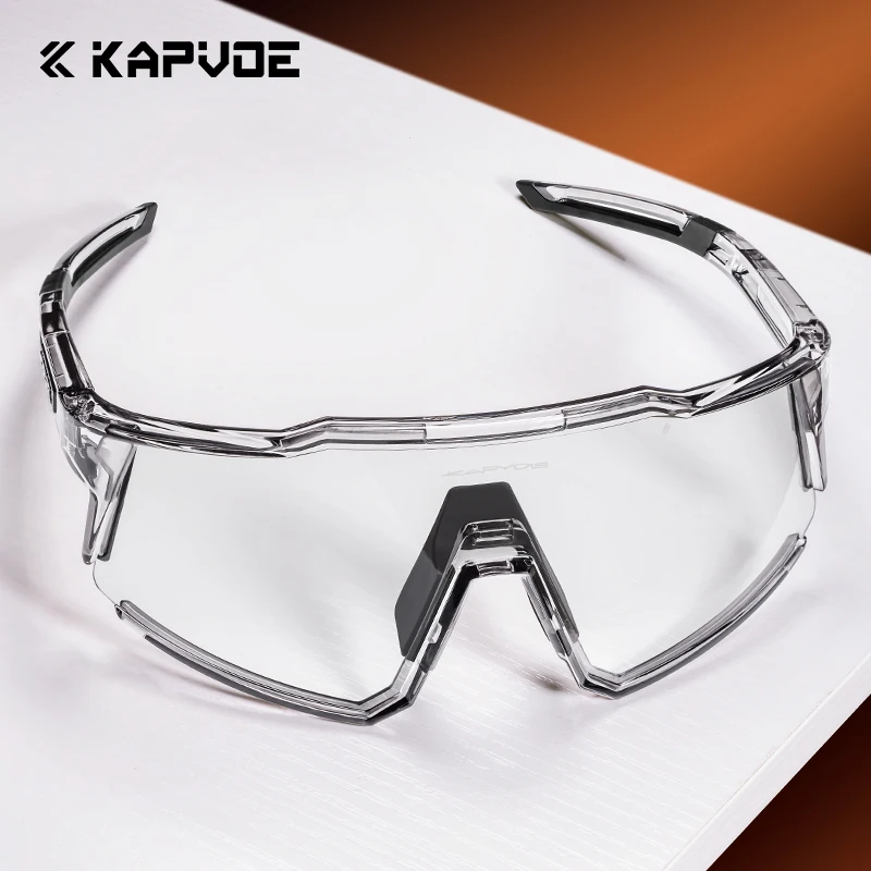 【セール中】Kapvoe フォトクロミックサングラス男性サイクリングメガネ UV400 MTB クリアマウンテンバイク移行自転車女性スポーツアイウェア