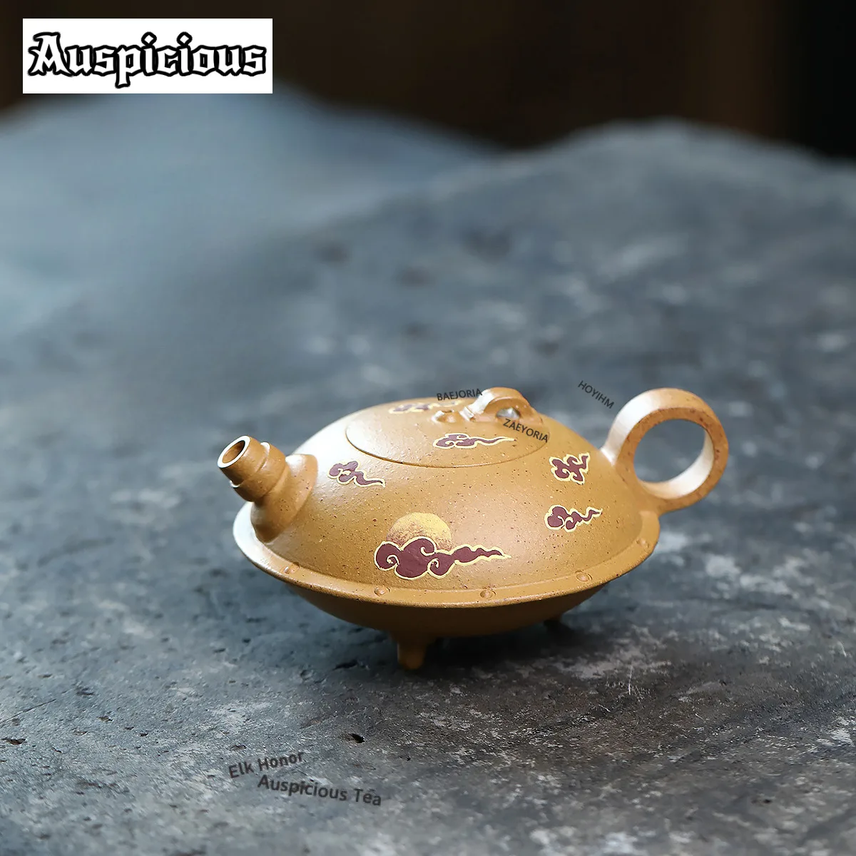 130ml Yixing Purple Clay Teapots Handmade Flying Saucer Pot Raw Ore Section Mud Tea Brewing Kettle With Filter Zisha Tea Set
