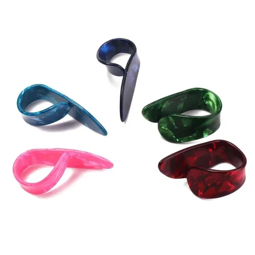 Imagen 2 del producto 100 unids/set púas de pulgar de guitarra de celuloide púas de dedo de pulgar varios colores